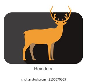 reindeer walking flat 3D design  vector illustration