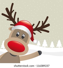 reindeer wave winter landscape
