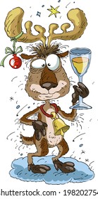 Reindeer with wine tipsy