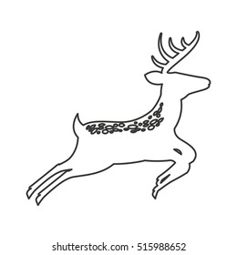 reindeer winter animal icon vector illustration design