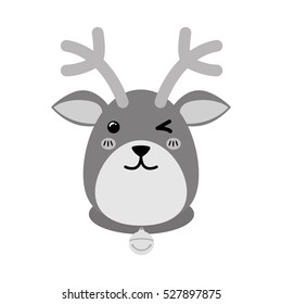 Reindeer xmas cartoon icon vector illustration graphic design