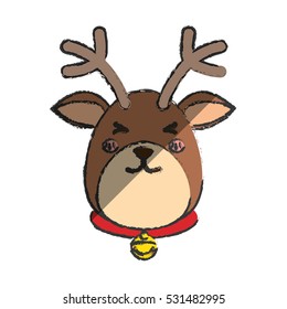 Reindeer xmas cartoon icon vector illustration graphic design