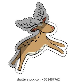 Reindeer xmas cartoon icon vector illustration graphic design