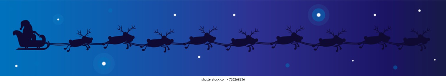 reindeer xmas winter banner with dark blue background and bright stars vector