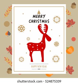 reindeer,Christmas card template