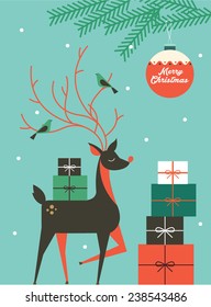 reindeer/christmas vector/illustration template