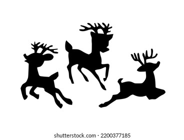 Reindeers Clipart, on white background