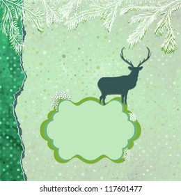 Reindeer's on snowflake background for Merry Christmas. And also includes EPS 8 vector