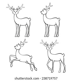 reindeers set - colors easy to change, EPS10 