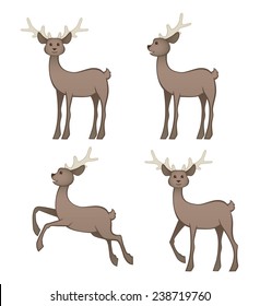 reindeers set - colors easy to change, EPS10 