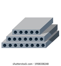 Reinforced concrete block. Building material. The house panel. Group of Wall element. Isometric illustration