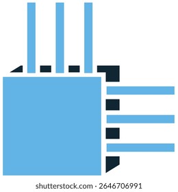 Reinforced concrete icon vector, symbolizing structural strength and modern construction. Ideal for foundations, beams, columns, and durable building materials.