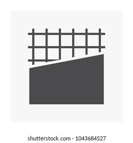 Reinforced Concrete Slab Vector Icon. Prefabricated Structure For House Building Casting From Composite Material I.e. Cement, Aggregate, Rod Of Steel, Metal Or Rebar. Flat And Strong For Construction.