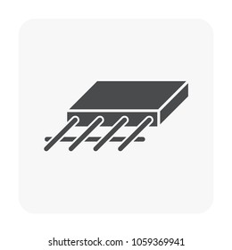 Reinforced concrete slab vector icon. Prefabricated structure for house building casting from composite material i.e. cement, aggregate, rod of steel, metal or rebar. Flat and strong for construction.