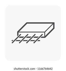 Reinforced concrete slab vector icon. Prefabricated structure for house building casting from composite material i.e. cement, aggregate, rod of steel, metal or rebar. Flat and strong for construction.