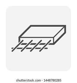 Reinforced concrete slab vector icon. Prefabricated structure for house building casting from composite material i.e. cement, aggregate, rod of steel, metal or rebar. Flat and strong for construction.