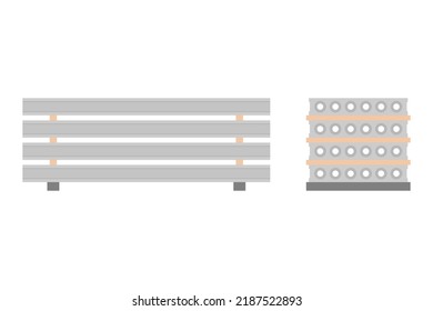 Reinforced concrete slabs icon. Floor slabs. Color silhouette. Horizontal front side view. Vector simple flat graphic illustration. Isolated object on a white background. Isolate.