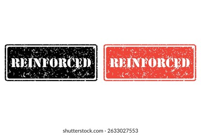 reinforced grunge stamp design, vector, isolated on transparent background