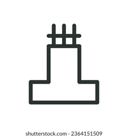 Reinforced support column isolated icon, reinforced concrete pillar vector icon with editable stroke