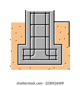 refuerzo en el vector de iconos de color de base. refuerzo en señal de fundación. ilustración de símbolo aislado