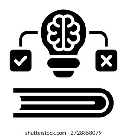 Ilustración vectorial de estilo de glifo de icono de aprendizaje de refuerzo