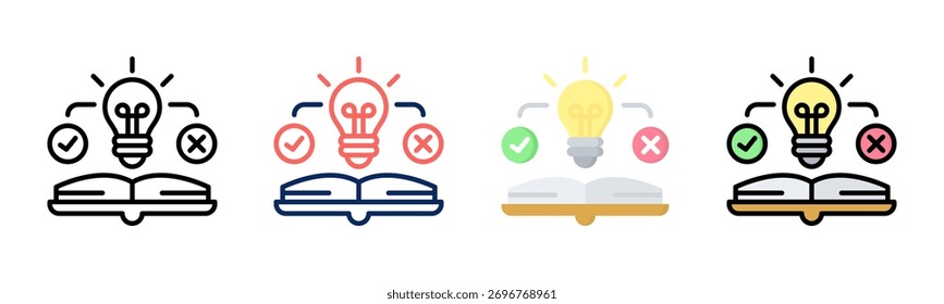 ícone Reforço Aprendizado definir coleção de vários estilos