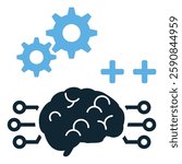 Reinforcement learning icon vector illustrating AI training through trial and error, rewards, and actions. Ideal for machine learning, decision-making, robotics, automation, and AI development concept