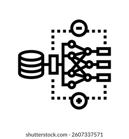 reinforcement learning machine line icon vector. reinforcement learning machine sign. isolated contour symbol black illustration