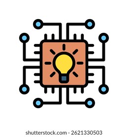 Color del contorno del aprendizaje del refuerzo, mini icono de la ilustración. uso para el concepto moderno, impresión, UI, kit de UX, Web y desarrollo del App. Vector EPS 10, relacionado con la inteligencia artificial, tema de tecnología