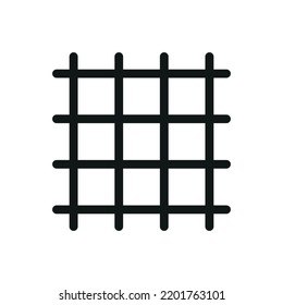 Reinforcement metal mesh isolated icon, welded wire mesh linear vector icon with editable stroke