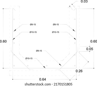 Reinforcement sketch on correct precast concrete drainage