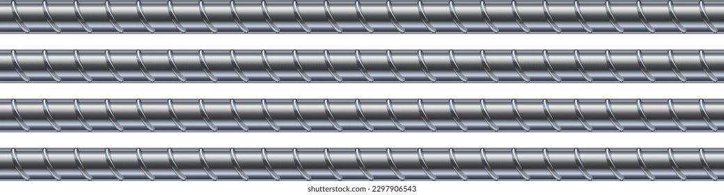 Reinforcement steel bar. High-quality steel bar vector. Steel building armature. 3d illustration isolated on a white background vector