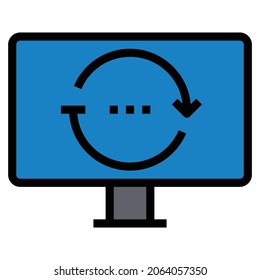 REINSTALL LINE COLOR ICON VECTOR