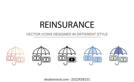 Reinsurance icon design with white background stock illustration