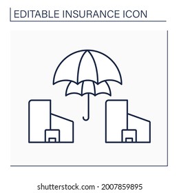 Reinsurance line icon. Insurance company purchases from another company to insulate from risk of major claims event. Insurance concept. Isolated vector illustration. Editable stroke