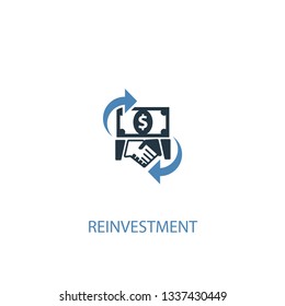 reinvestment concept 2 colored icon. Simple blue element illustration. reinvestment concept symbol design. Can be used for web and mobile UI/UX