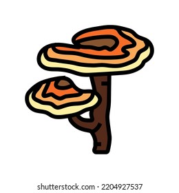 reishi mushroom color icon vector. reishi mushroom sign. isolated symbol illustration
