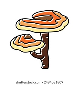 reishi mushroom color icon vector. reishi mushroom sign. isolated symbol illustration