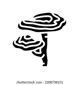 reishi mushroom glyph icon vector. reishi mushroom sign. isolated symbol illustration