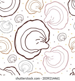Reishi mushroom pattern, hand drawn mushroom background vector illustration.