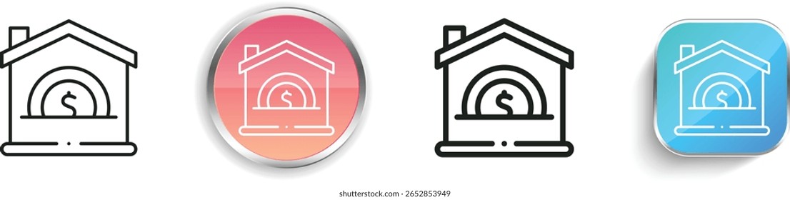 reit icon. Thin Linear, Regular and Button Style Design Isolated On White Background