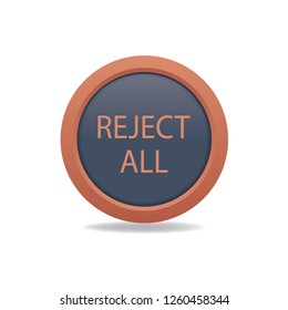 Reject all vector button, web design element