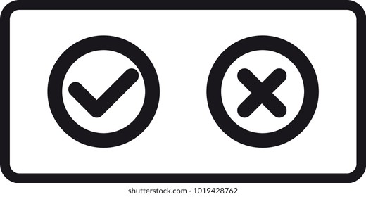 Reject and approve vector signs