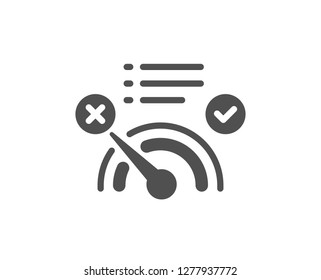 Reject Bandwidth Meter Icon. No Internet Sign. Speedometer Symbol. Quality Design Element. Classic Style Icon. Vector