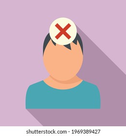 Reject boy teen problems icon. Flat illustration of Reject boy teen problems vector icon for web design