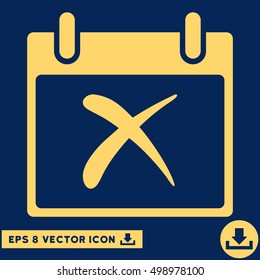 Reject Calendar Day icon. Vector EPS illustration style is flat iconic symbol, yellow color.