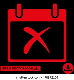 Reject Calendar Day icon. Vector EPS illustration style is flat iconic symbol, red color.