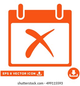 Reject Calendar Day icon. Vector EPS illustration style is flat iconic symbol, orange color.