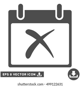 Reject Calendar Day icon. Vector EPS illustration style is flat iconic symbol, gray color.