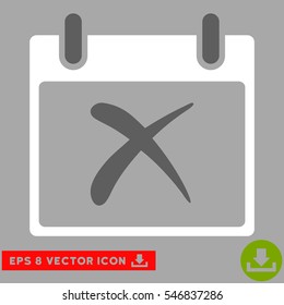 Reject Calendar Day icon. Vector EPS illustration style is flat iconic bicolor symbol, dark gray and white colors.